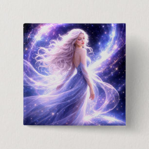 Mystik Woman Anstecker – Galaktisch schön Button