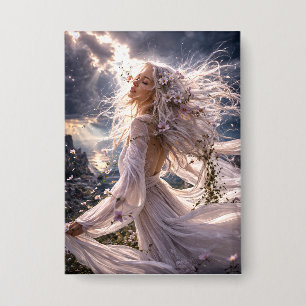 Mystik Woman Anstecker – Galaktisch schön Button