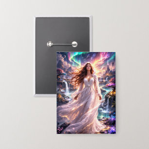 Mystik Woman Anstecker – Galaktisch schön Button