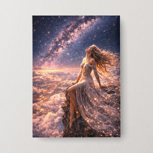 Mystik Woman Anstecker – Galaktisch schön Button