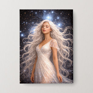 Mystik Woman Anstecker – Galaktisch schön Button