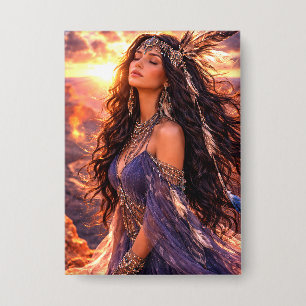 Mystik Woman Anstecker – Galaktisch schön Button
