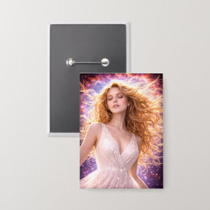 Mystik Woman Anstecker – Galaktisch schön Button