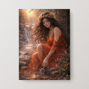 Mystik Woman Anstecker – Galaktisch schön Button