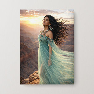 Mystik Woman Anstecker – Galaktisch schön Button