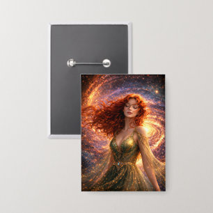 Mystik Woman Anstecker – Galaktisch schön Button