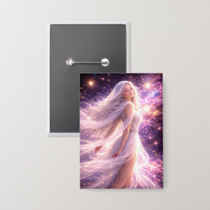Mystik Woman Anstecker – Galaktisch schön Button