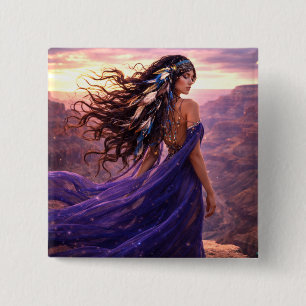 Mystik Woman Anstecker – Galaktisch schön Button