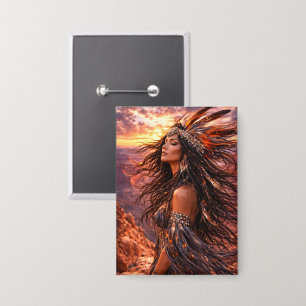 Mystik Woman Anstecker – Galaktisch schön Button