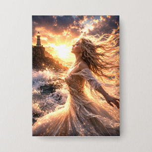 Mystik Woman Anstecker – Galaktisch schön Button