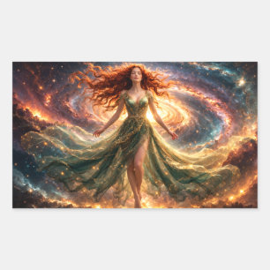 Mystik Woman Brief-Aufkleber – Galaktisch schön Rechteckiger Aufkleber