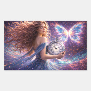 Mystik Woman Brief-Aufkleber – Galaktisch schön Rechteckiger Aufkleber