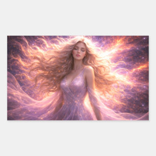 Mystik Woman Brief-Aufkleber – Galaktisch schön Rechteckiger Aufkleber