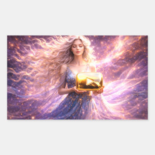 Mystik Woman Brief-Aufkleber – Galaktisch schön Rechteckiger Aufkleber