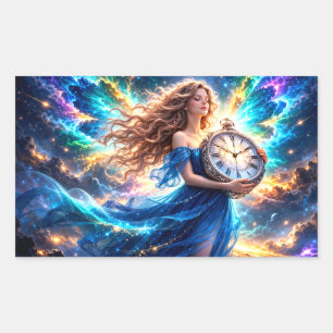 Mystik Woman Brief-Aufkleber – Galaktisch schön Rechteckiger Aufkleber