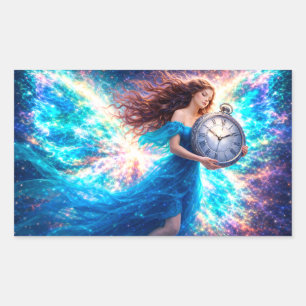 Mystik Woman Brief-Aufkleber – Galaktisch schön Rechteckiger Aufkleber