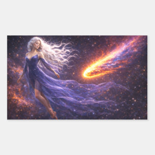Mystik Woman Brief-Aufkleber – Galaktisch schön Rechteckiger Aufkleber