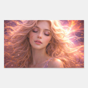 Mystik Woman Brief-Aufkleber – Galaktisch schön Rechteckiger Aufkleber