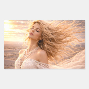 Mystik Woman Brief-Aufkleber – Galaktisch schön Rechteckiger Aufkleber