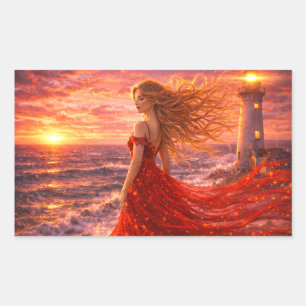 Mystik Woman Brief-Aufkleber – Galaktisch schön Rechteckiger Aufkleber