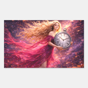 Mystik Woman Brief-Aufkleber – Galaktisch schön Rechteckiger Aufkleber