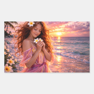 Mystik Woman Brief-Aufkleber – Galaktisch schön Rechteckiger Aufkleber