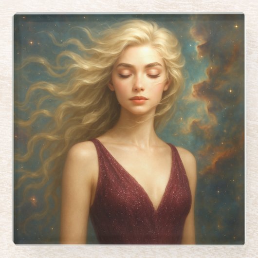 Mystik Woman – Glasuntersetzer aus Glas (Vorderseite)