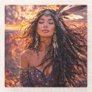 Mystik Woman Glasuntersetzer – Galaktisch schön