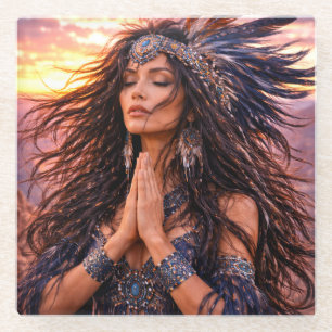 Mystik Woman Glasuntersetzer – Galaktisch schön