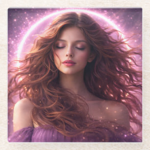 Mystik Woman Glasuntersetzer – Galaktisch schön