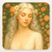 Mystik Woman – Glasuntersetzer Rechteckiger Pappuntersetzer (Vorderseite)