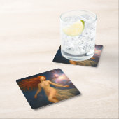 Mystik Woman – Glasuntersetzer Rechteckiger Pappuntersetzer (Vor Ort)