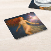 Mystik Woman – Glasuntersetzer Rechteckiger Pappuntersetzer (angewinkelt)