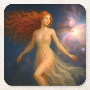 Mystik Woman – Glasuntersetzer Rechteckiger Pappuntersetzer