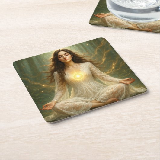 Mystik Woman – Glasuntersetzer Rechteckiger Pappuntersetzer (angewinkelt)