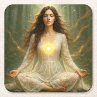 Mystik Woman – Glasuntersetzer Rechteckiger Pappuntersetzer