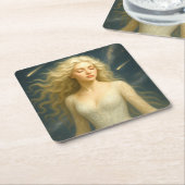 Mystik Woman – Glasuntersetzer Rechteckiger Pappuntersetzer (angewinkelt)