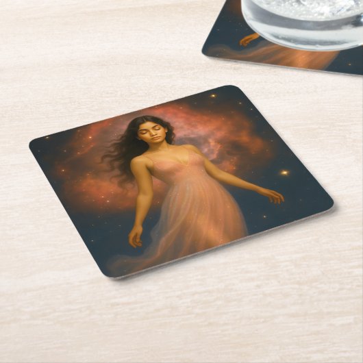 Mystik Woman – Glasuntersetzer Rechteckiger Pappuntersetzer (angewinkelt)