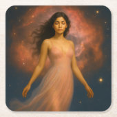 Mystik Woman – Glasuntersetzer Rechteckiger Pappuntersetzer (Vorderseite)