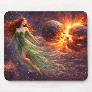 Mystik Woman Mousepad – Galaktisch schön