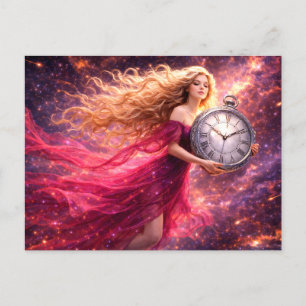 Mystik Woman Postkarte – Galaktisch schön