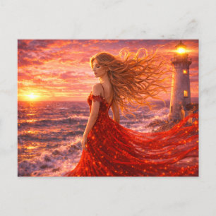 Mystik Woman Postkarte – Galaktisch schön