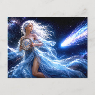 Mystik Woman Postkarte – Galaktisch schön