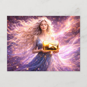 Mystik Woman Postkarte – Galaktisch schön