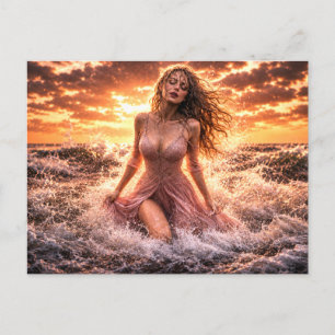 Mystik Woman Postkarte – Galaktisch schön