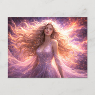 Mystik Woman Postkarte – Galaktisch schön