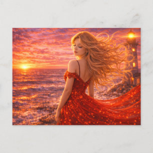 Mystik Woman Postkarte – Galaktisch schön