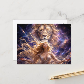 Mystik Woman Postkarte – Galaktisch schön