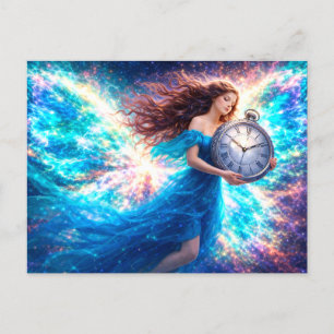 Mystik Woman Postkarte – Galaktisch schön