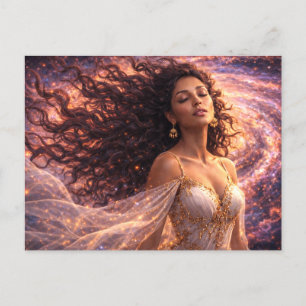 Mystik Woman Postkarte – Galaktisch schön